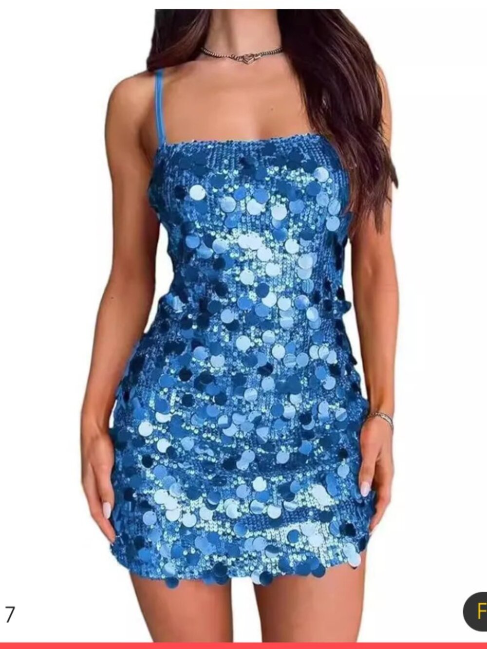 Light Blue Sequin Short Party or Homecoming dress
